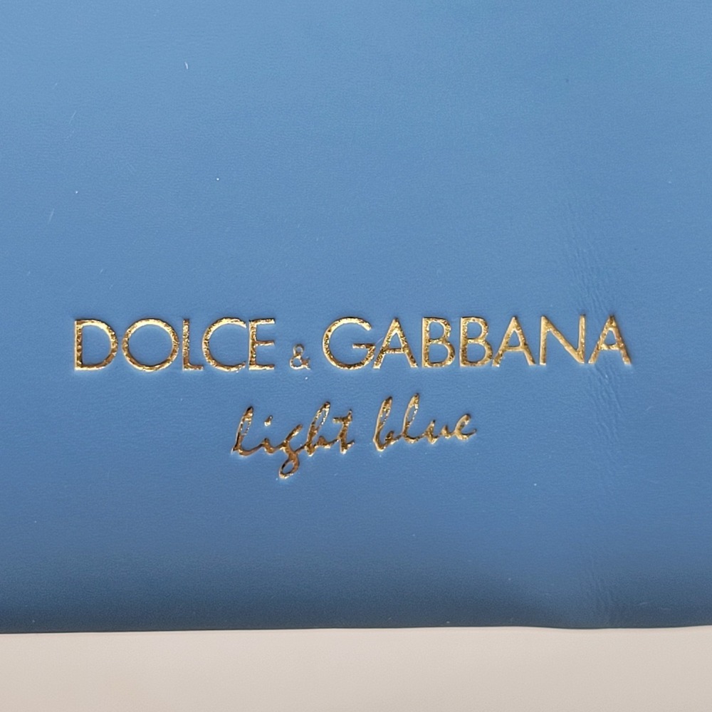 Dolce & Gabbana Light Blue Cosmetic Pouch Blue Zipper Makeup Bag Rope Pull - Picture 2 of 9